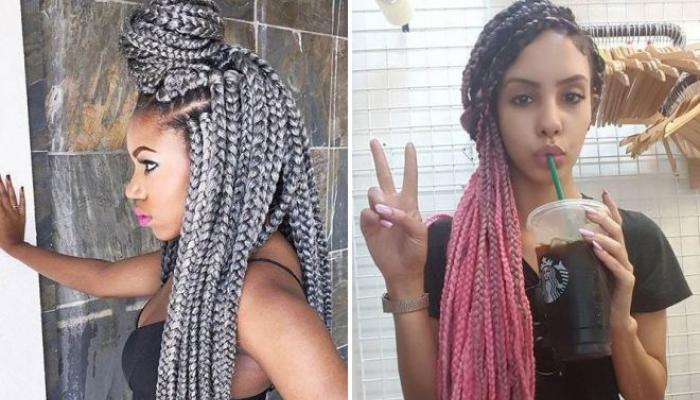 Weaving African braids with threads